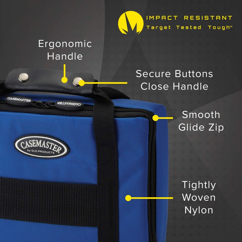 Casemaster by GLD Products Classic Nylon Dart Carrying Case for Steel and Soft Tip Darts, Holds 12 Darts Numerous Other Accessories via Generous Storage Pockets, Tubes and Boxes, Blue, 1 - Image 5